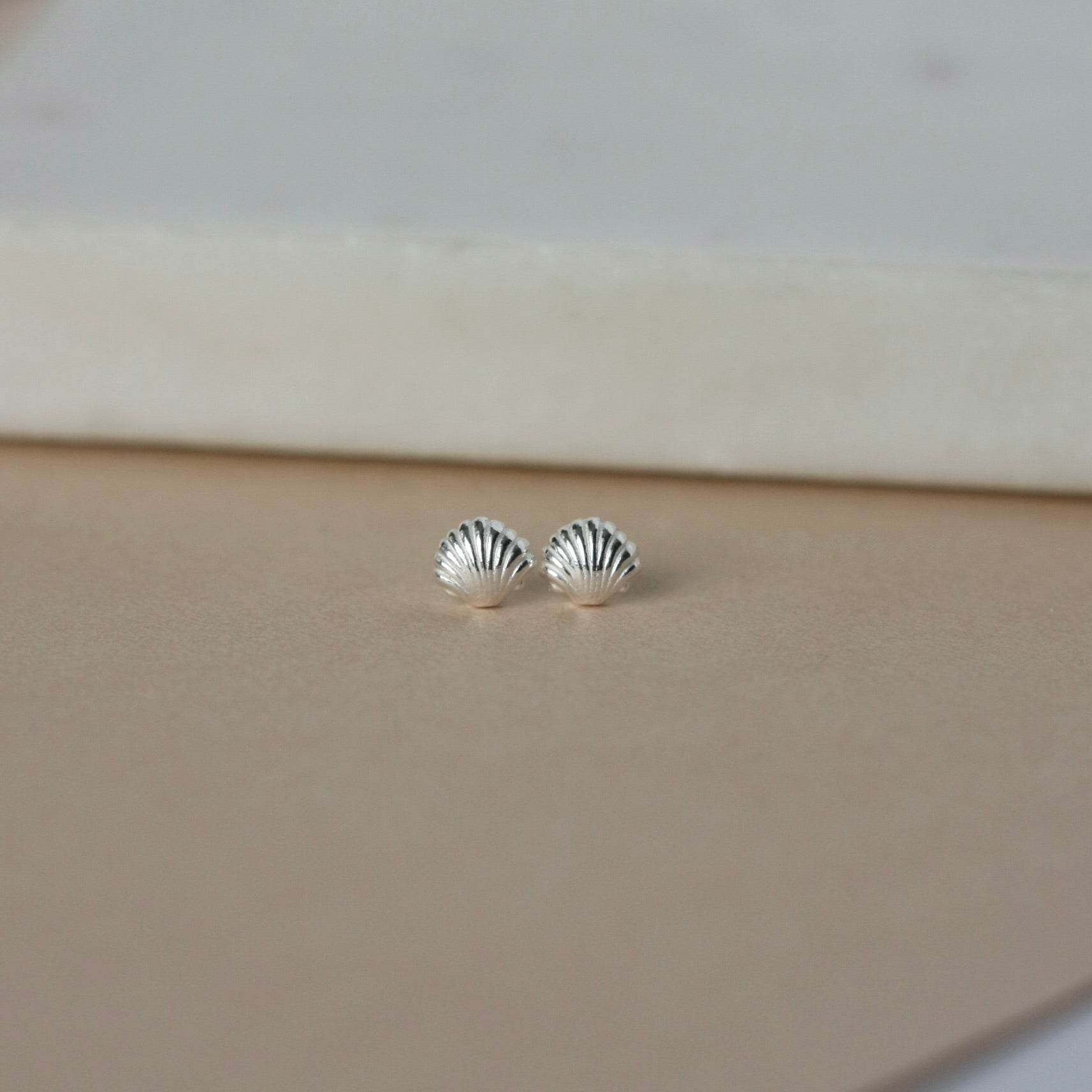 Dainty Sterling Silver Seashell Studs