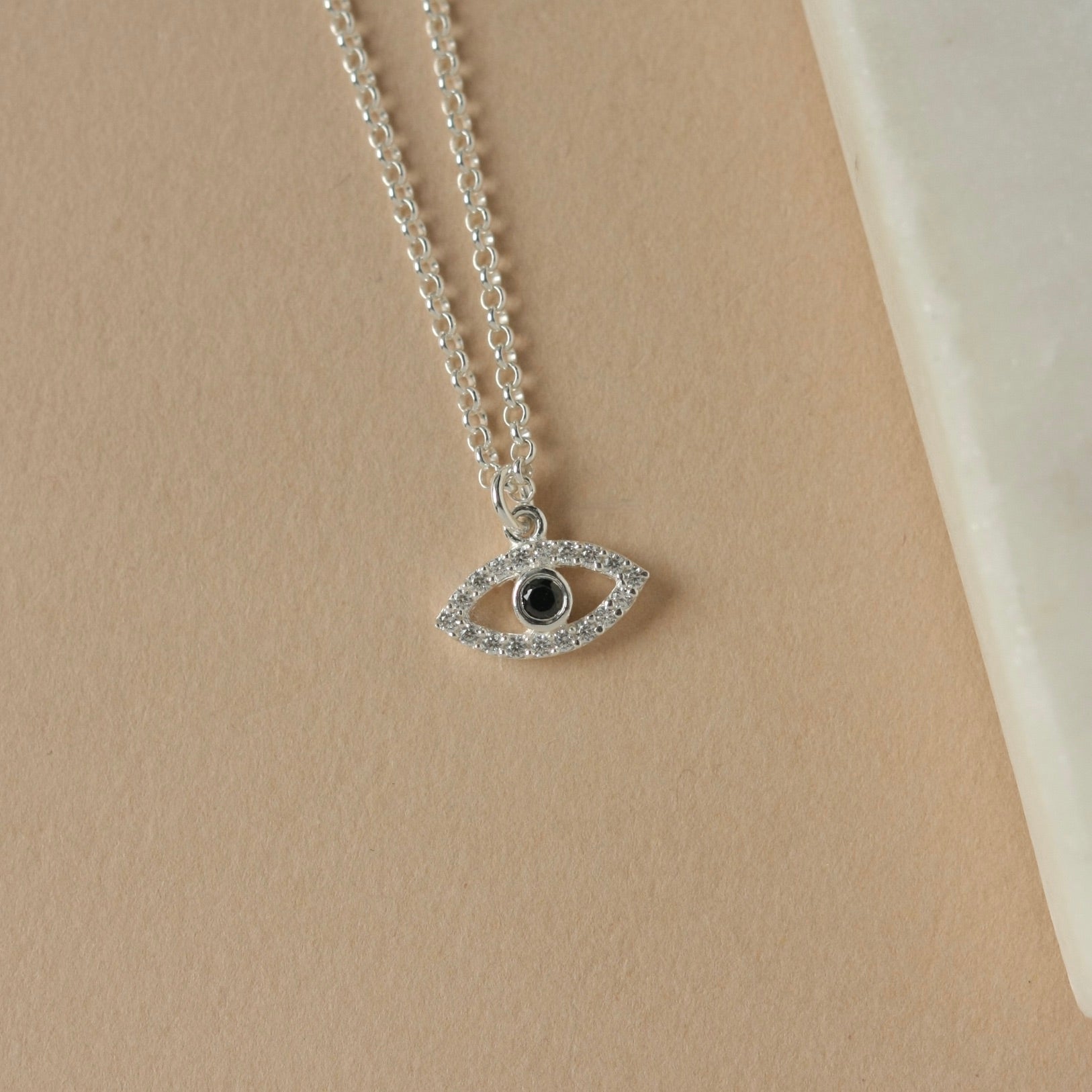 Evil Eye CZ Sterling Silver Necklace