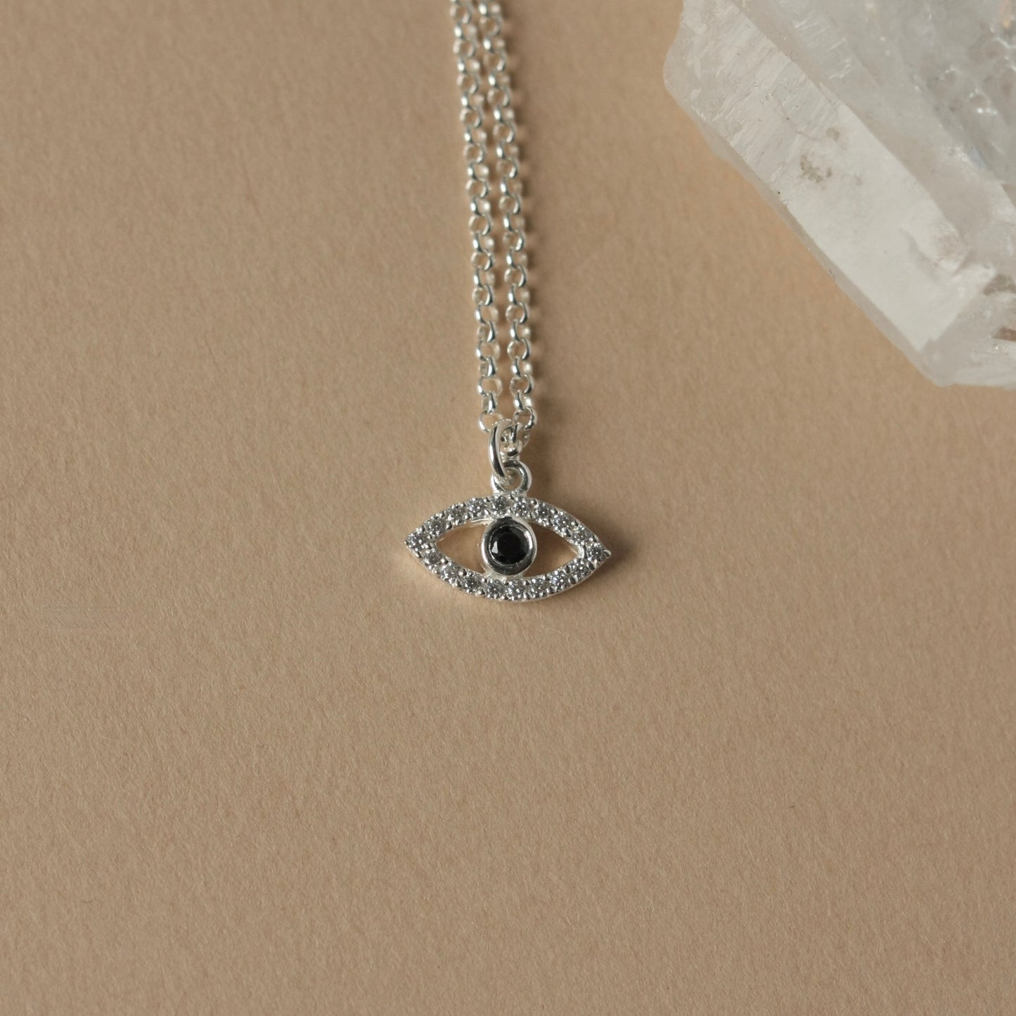 Evil Eye CZ Sterling Silver Necklace