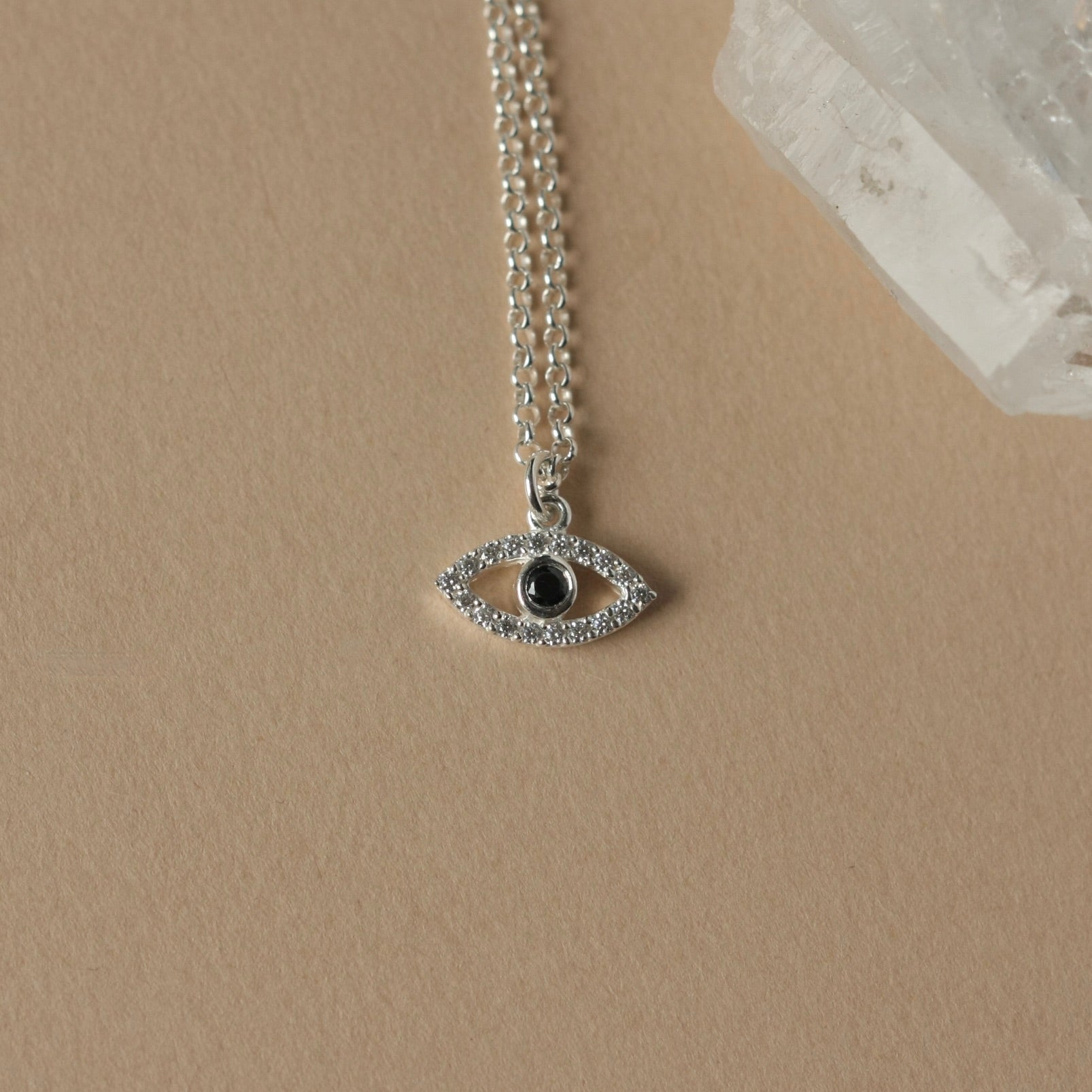 Evil Eye CZ Sterling Silver Necklace