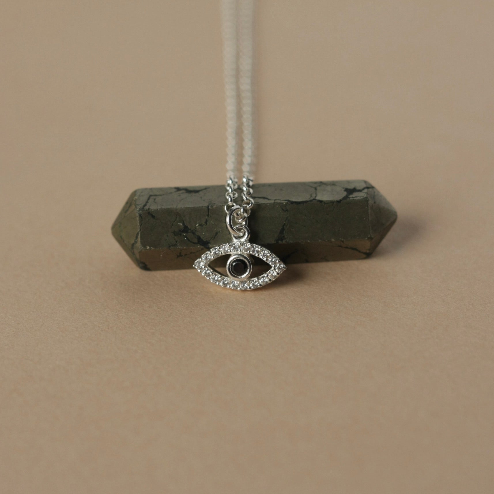 Evil Eye CZ Sterling Silver Necklace