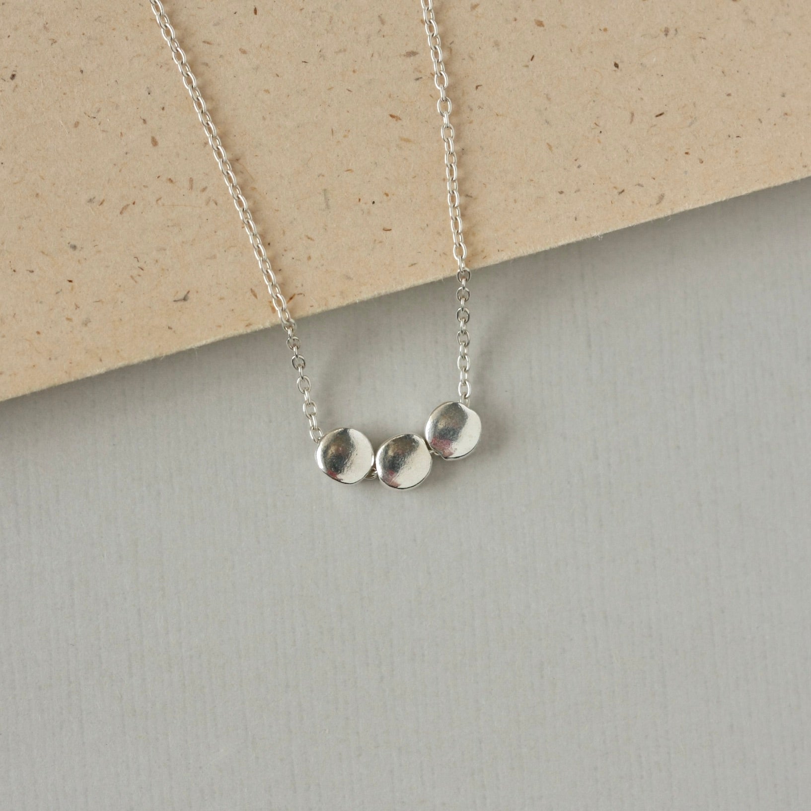 Floating Sterling Silver Bead Necklace