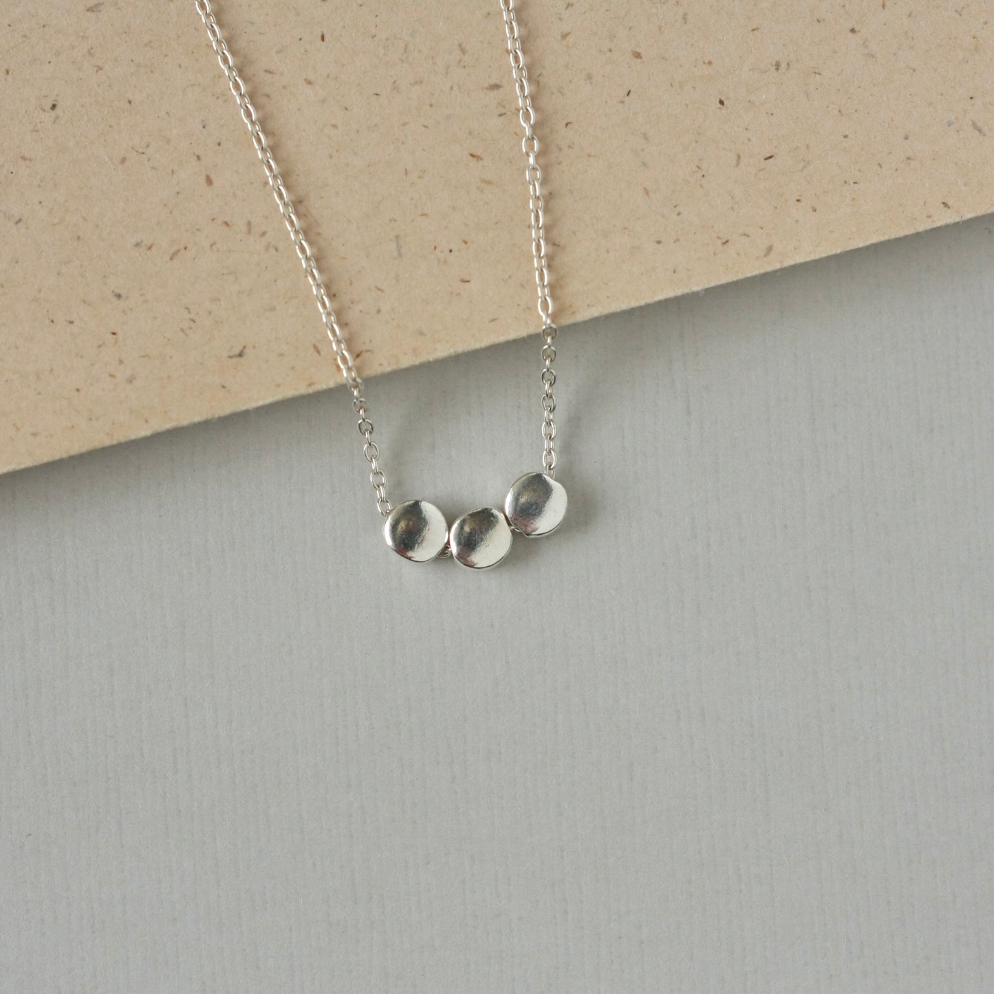 Floating Sterling Silver Bead Necklace