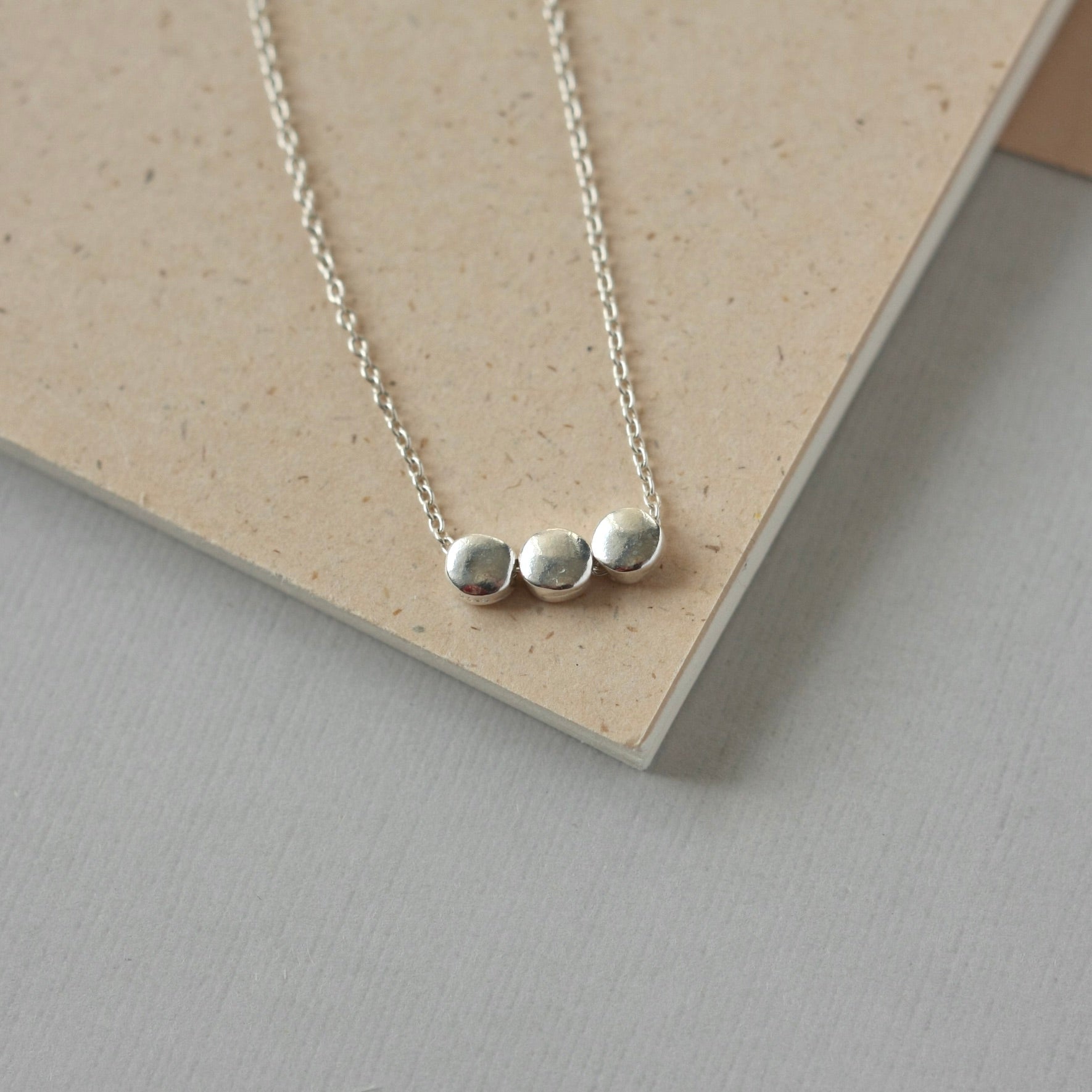 Floating Sterling Silver Bead Necklace