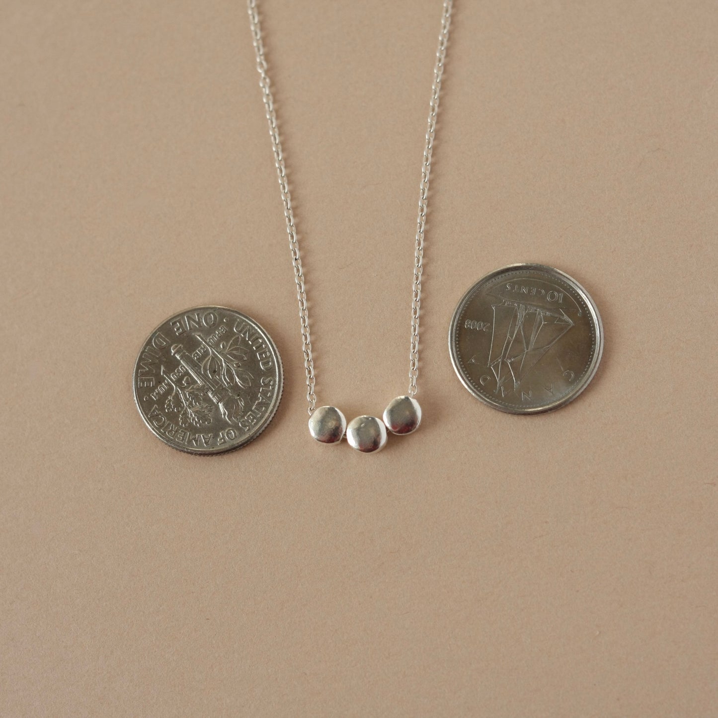 Floating Sterling Silver Bead Necklace