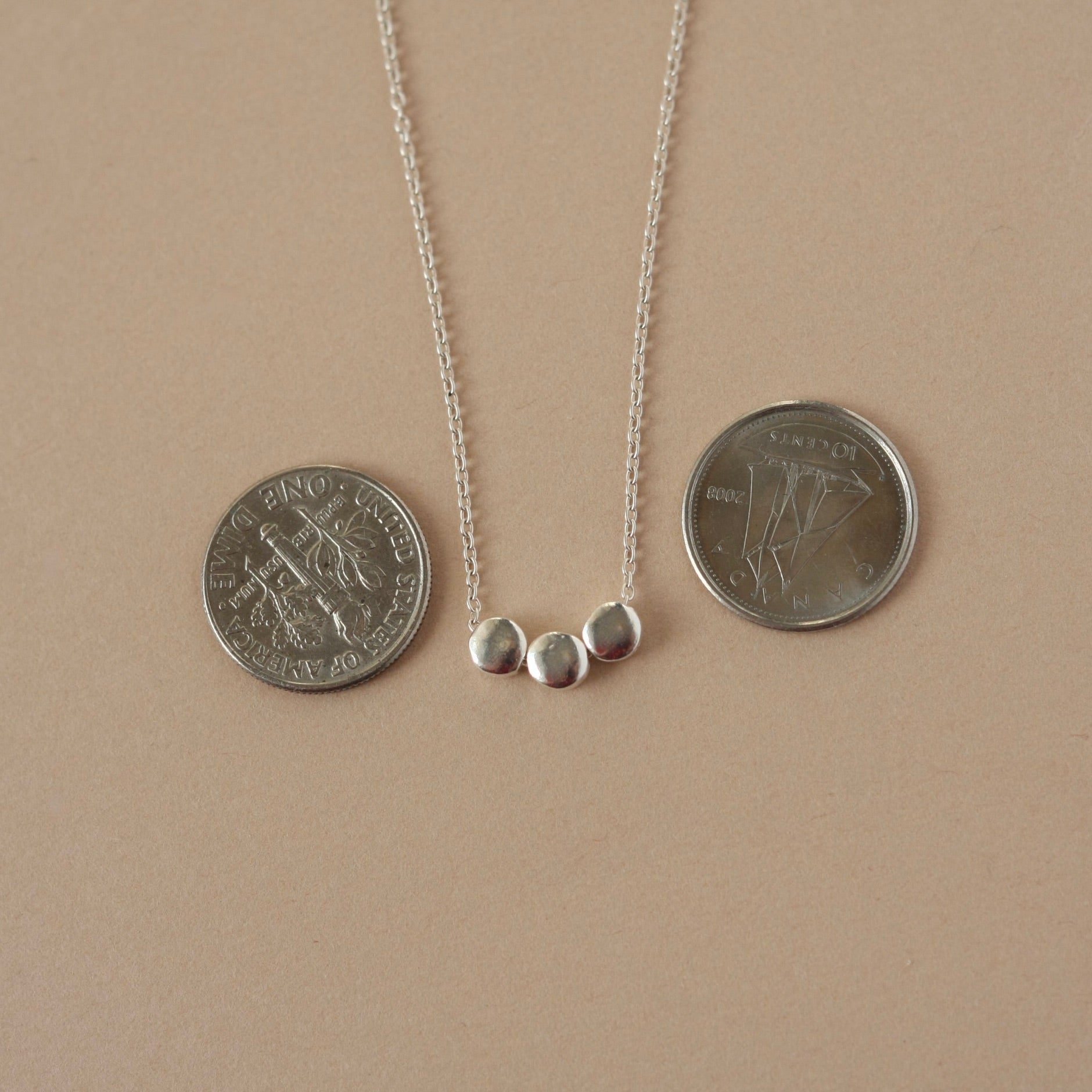 Floating Sterling Silver Bead Necklace