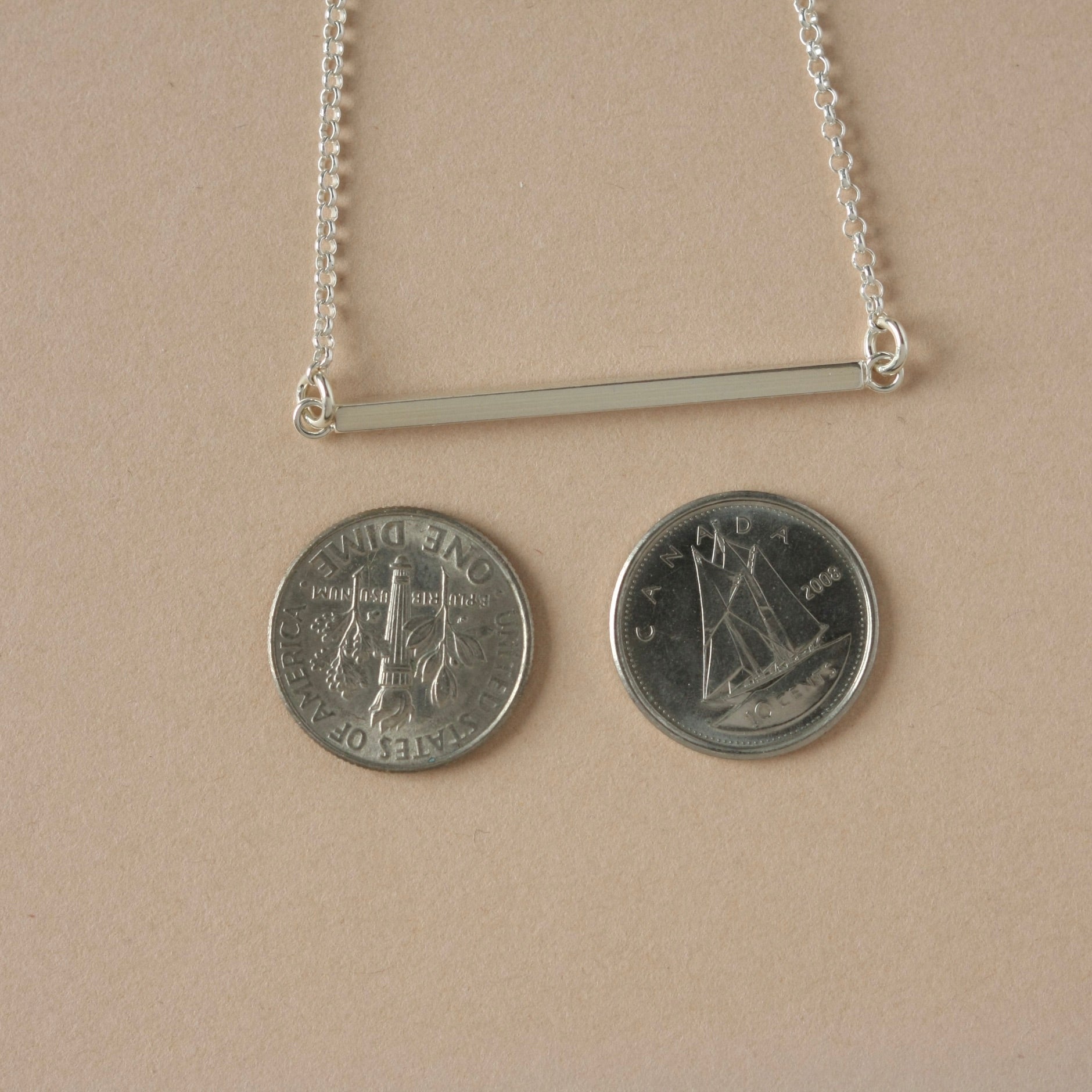 Sterling Silver Horizontal Bar Necklace