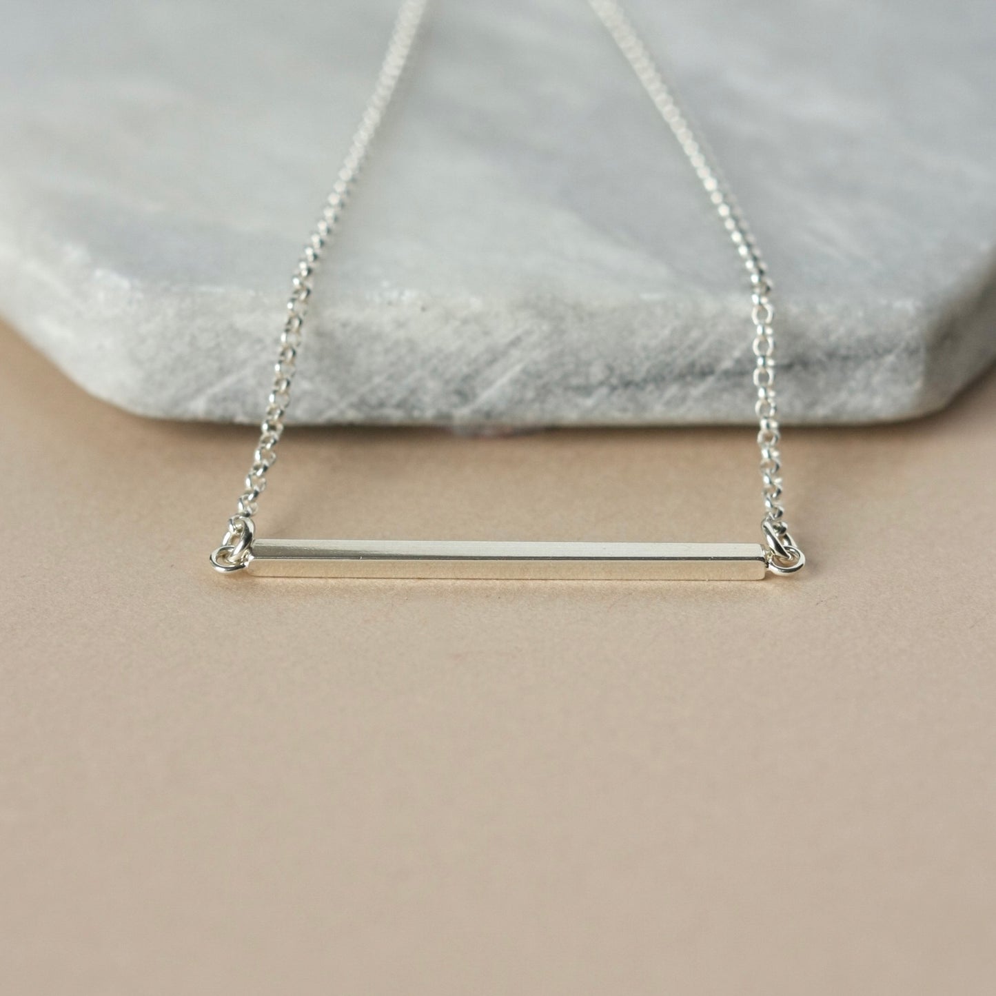 Sterling Silver Horizontal Bar Necklace