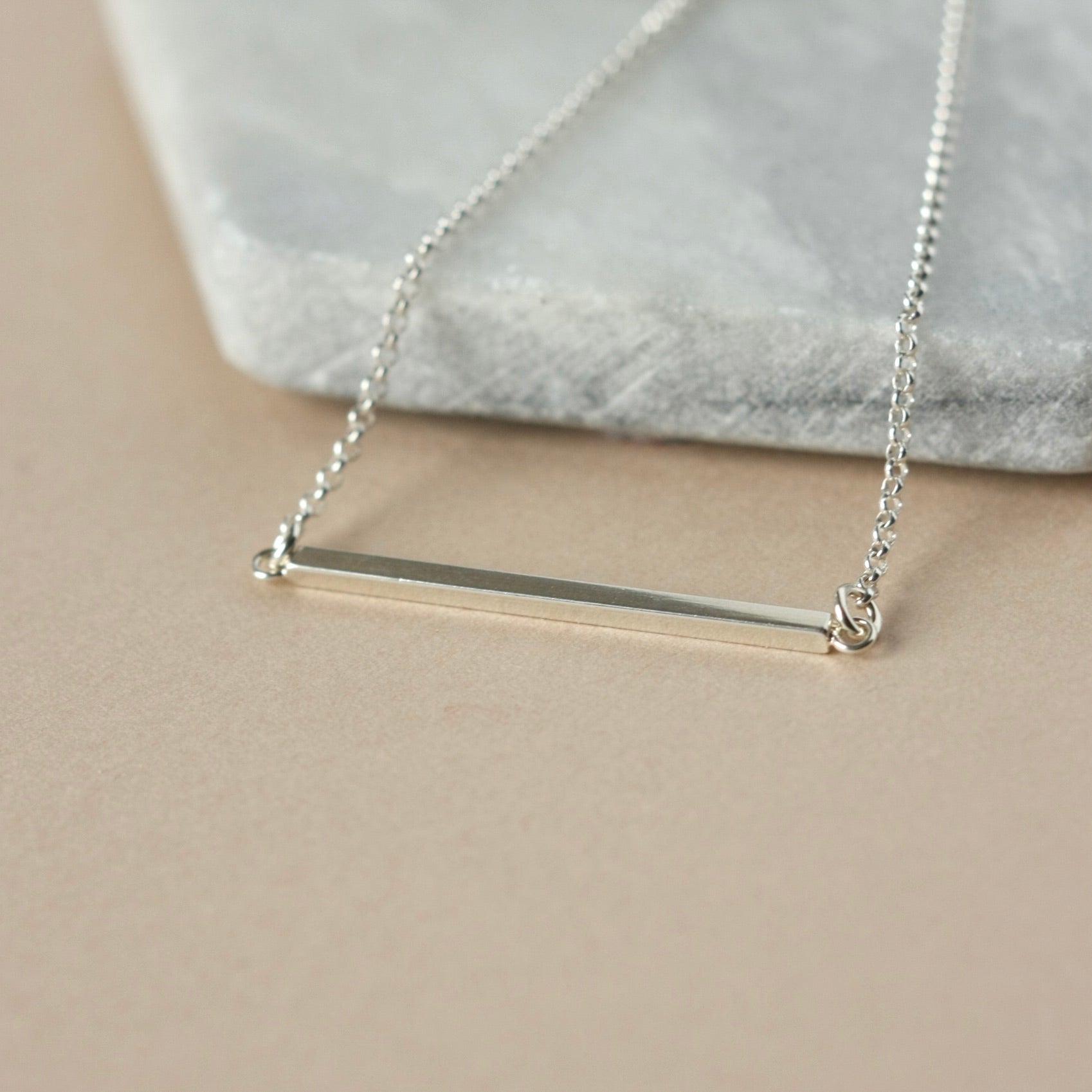 Sterling Silver Horizontal Bar Necklace