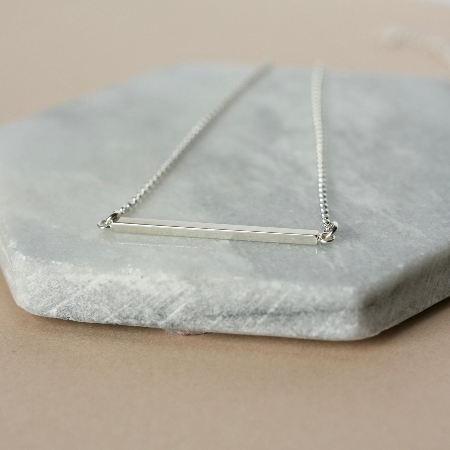 Sterling Silver Horizontal Bar Necklace