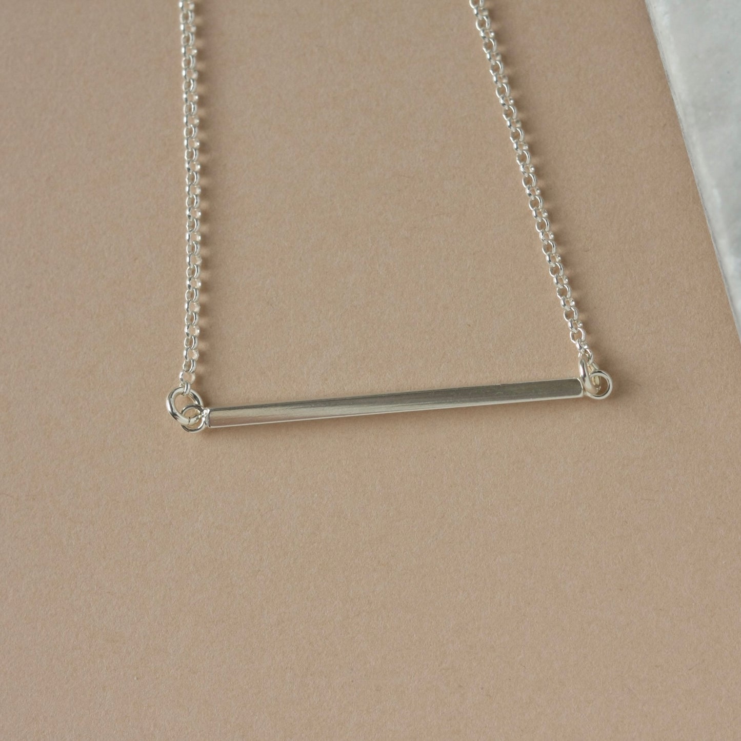 Sterling Silver Horizontal Bar Necklace