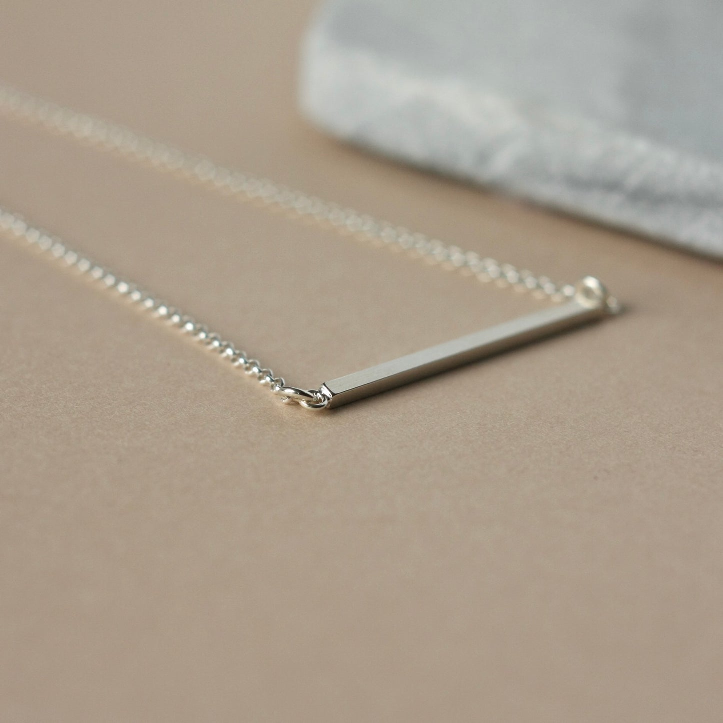 Sterling Silver Horizontal Bar Necklace