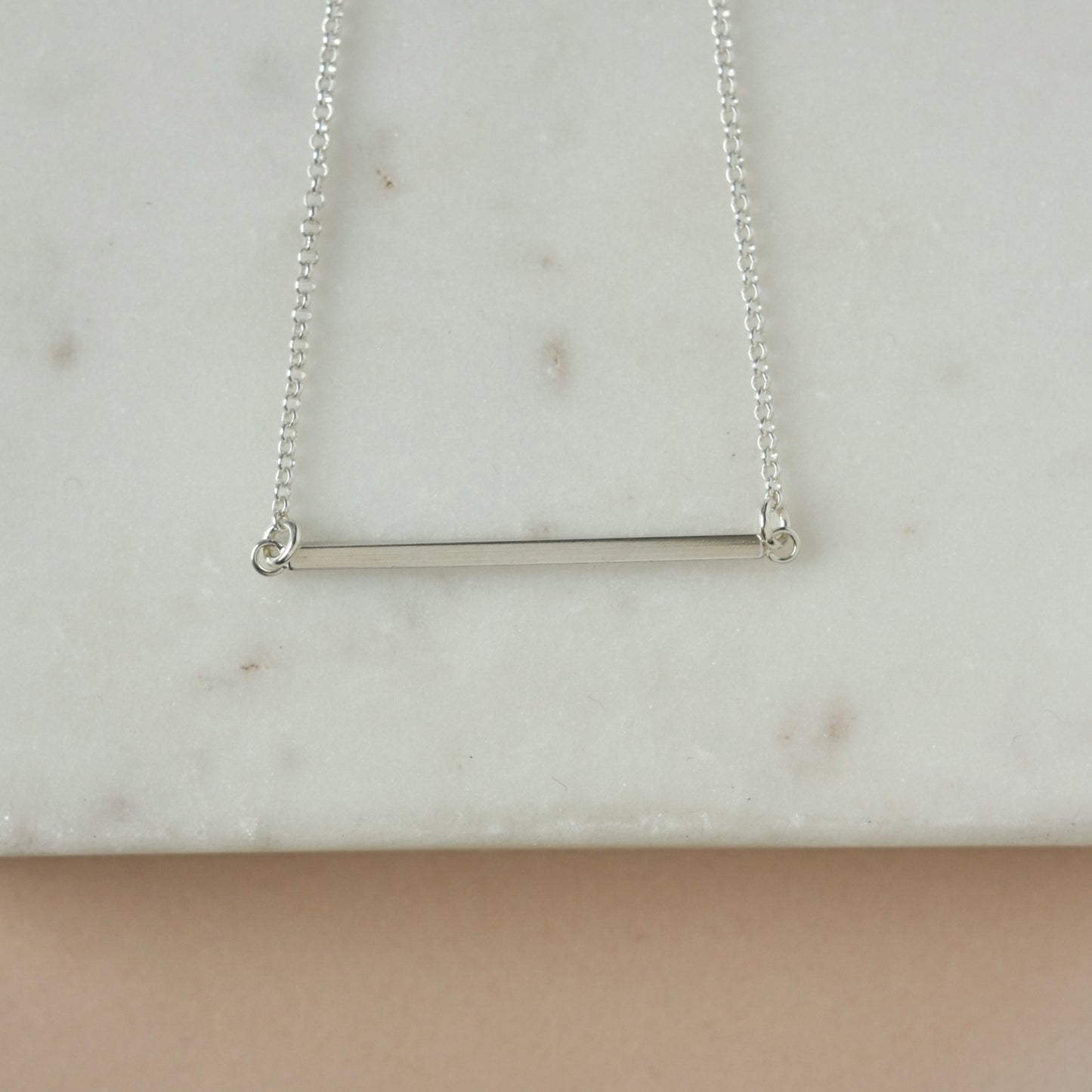 Sterling Silver Horizontal Bar Necklace