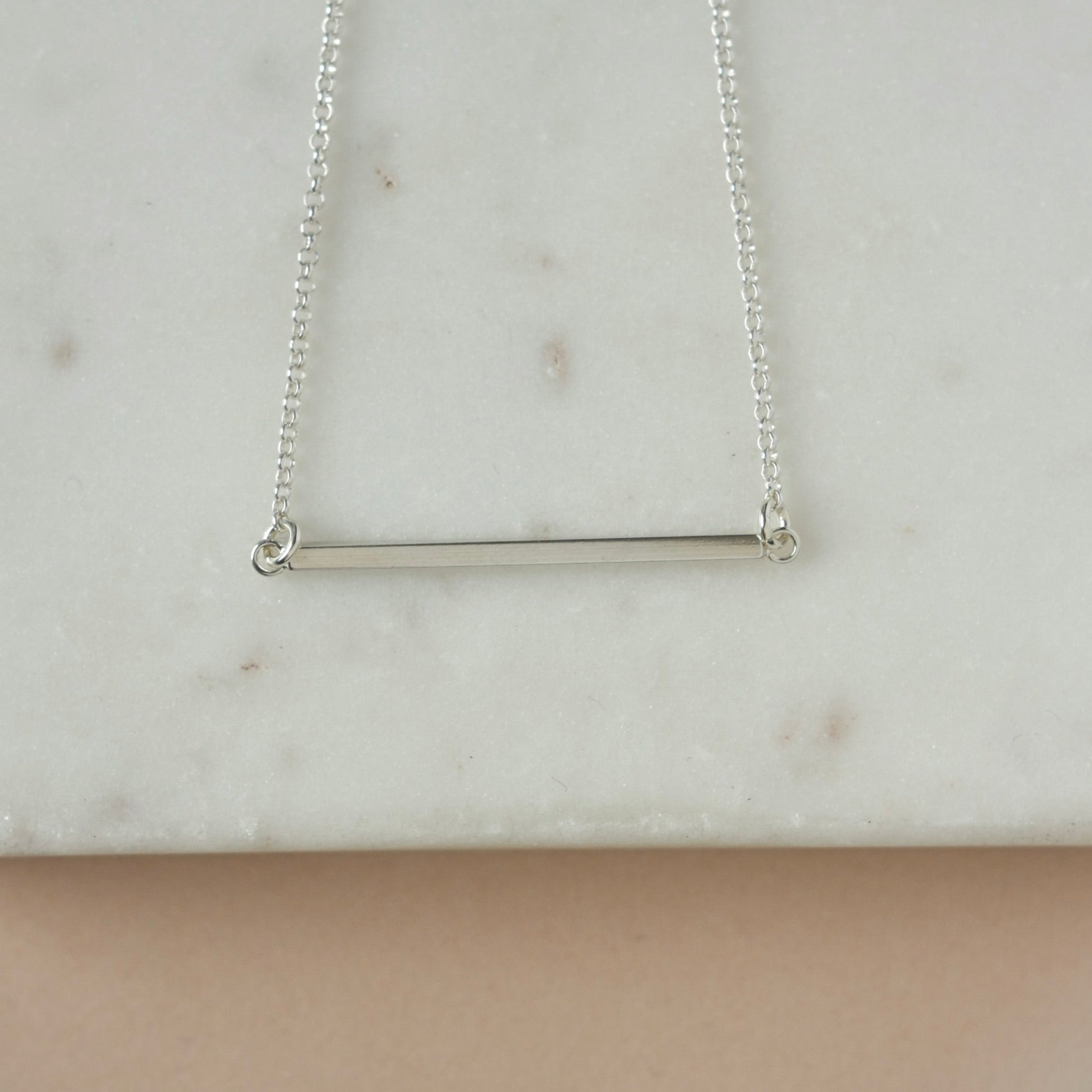 Sterling Silver Horizontal Bar Necklace