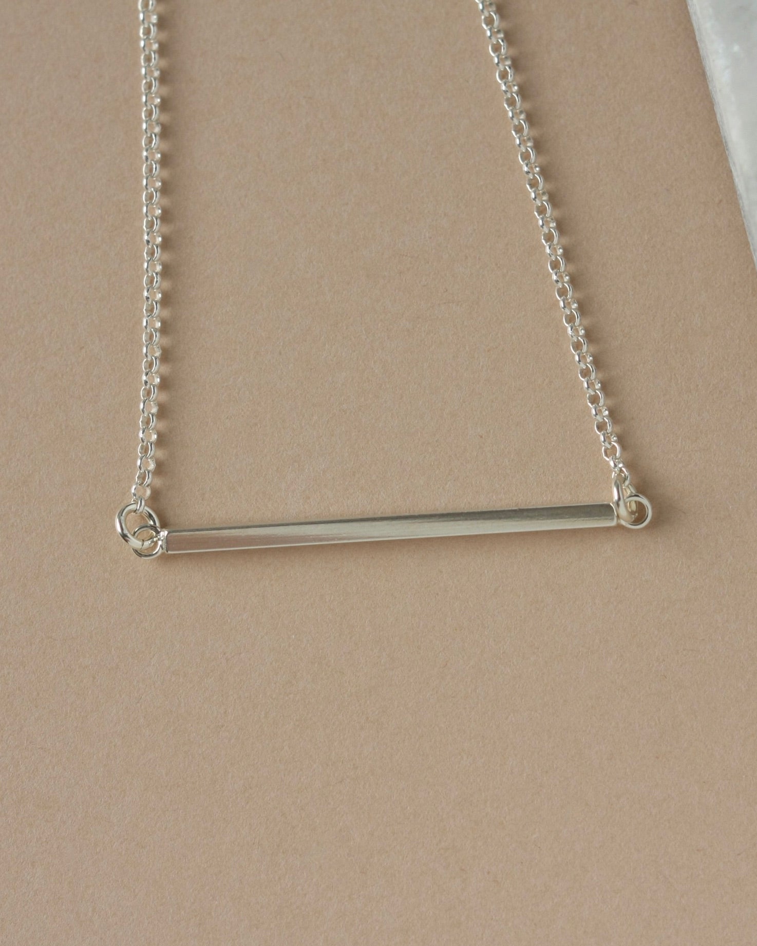 Sterling Silver Horizontal Bar Necklace
