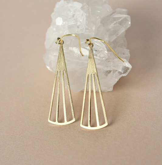 Brass Triangle Earrings