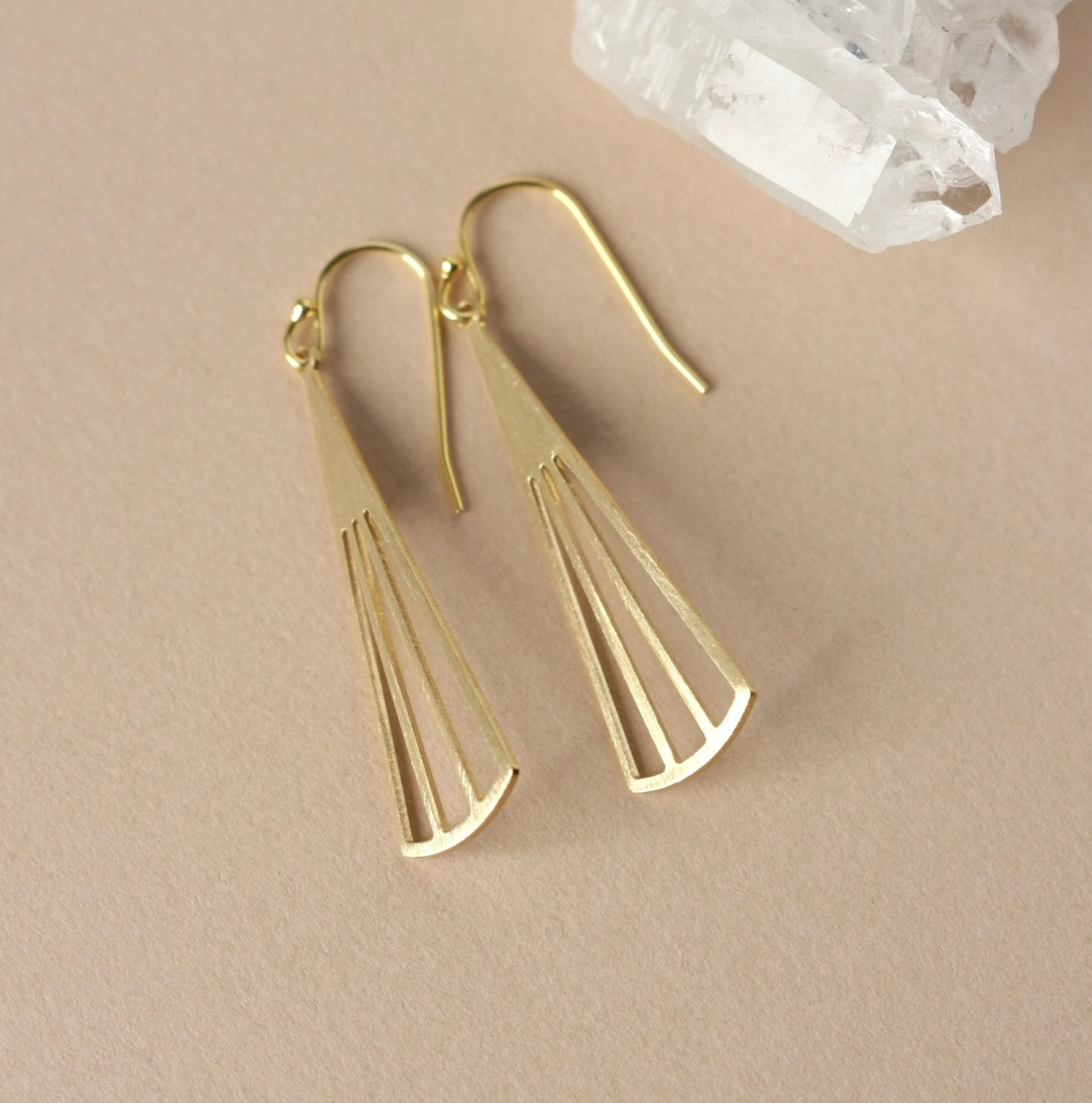 Brass Triangle Earrings