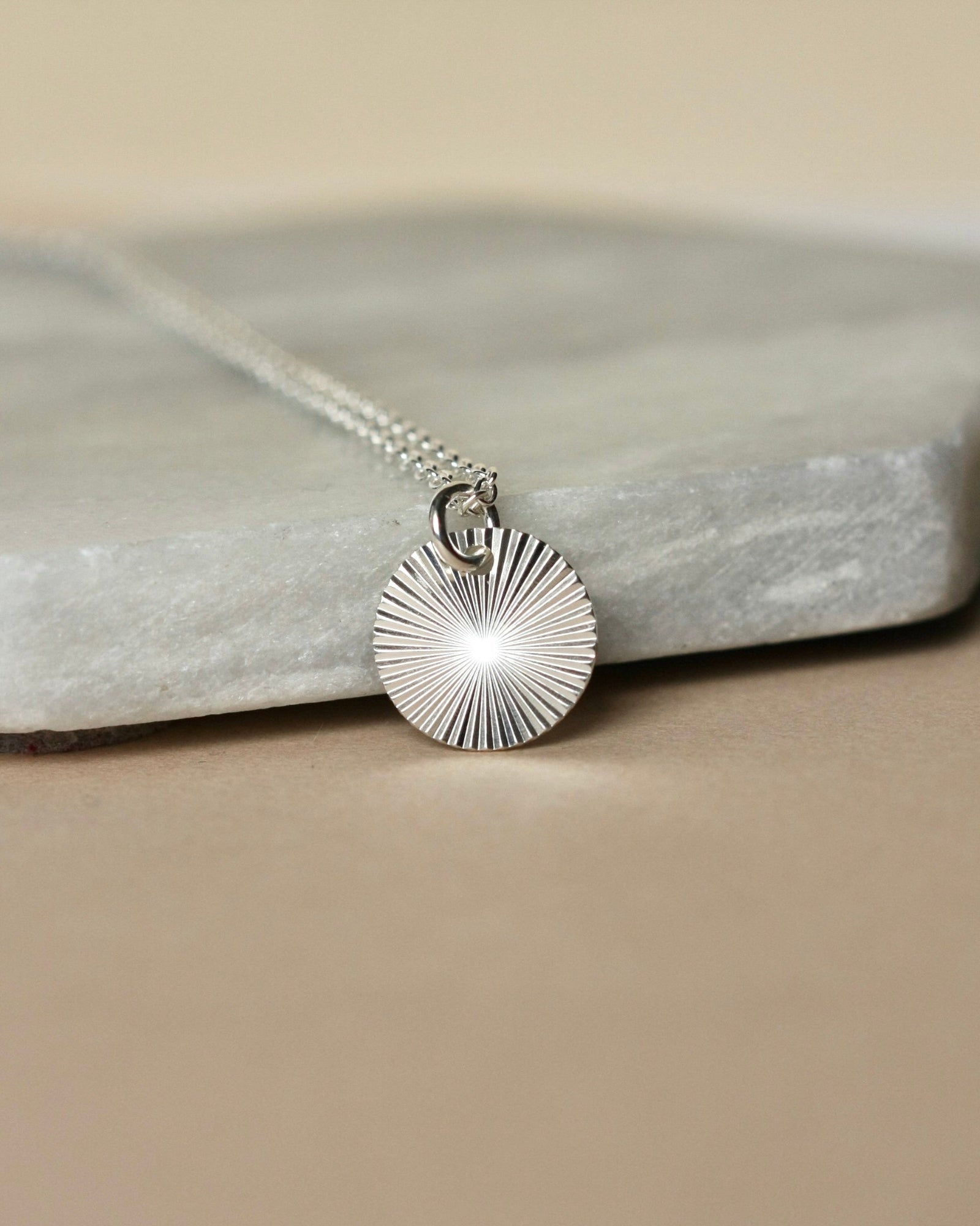 Shiny Silver Disc Necklace