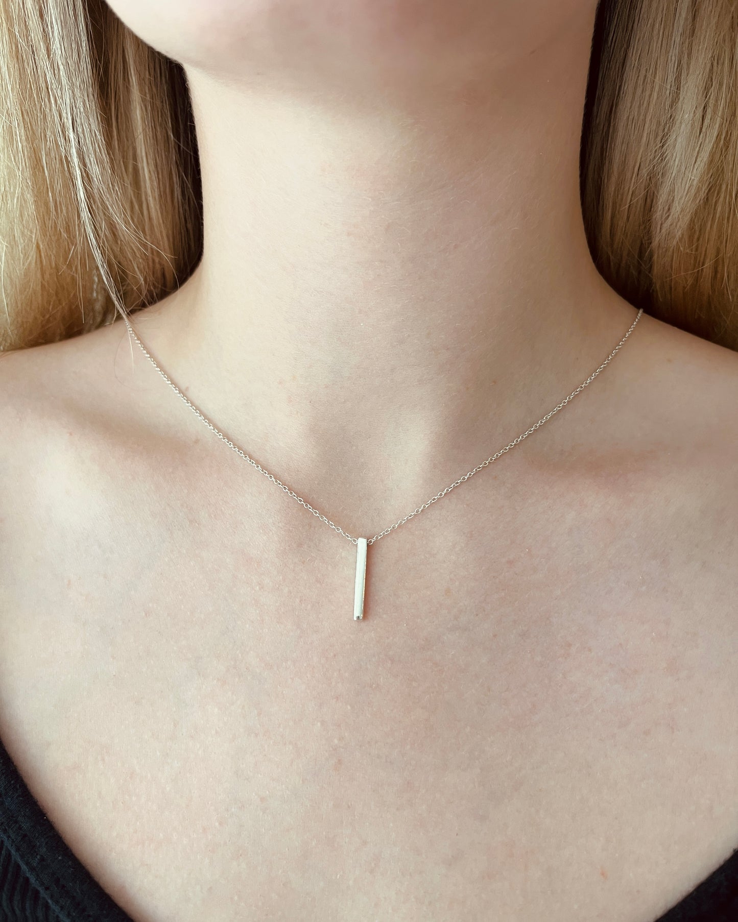 Minimalist Sterling Silver Bar Necklace