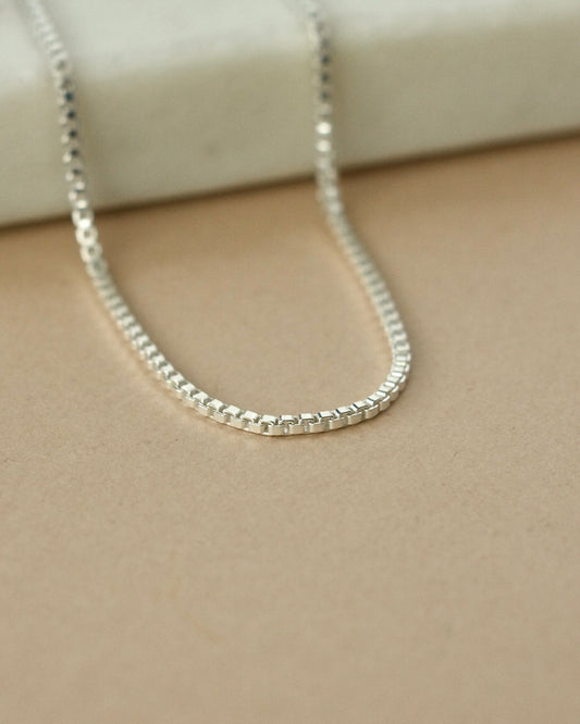 Silver Box Chain Necklace