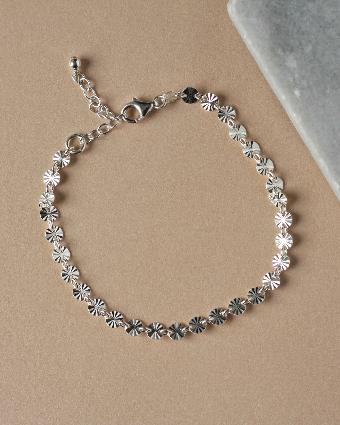 Sterling Silver Sequin Disc Bracelet