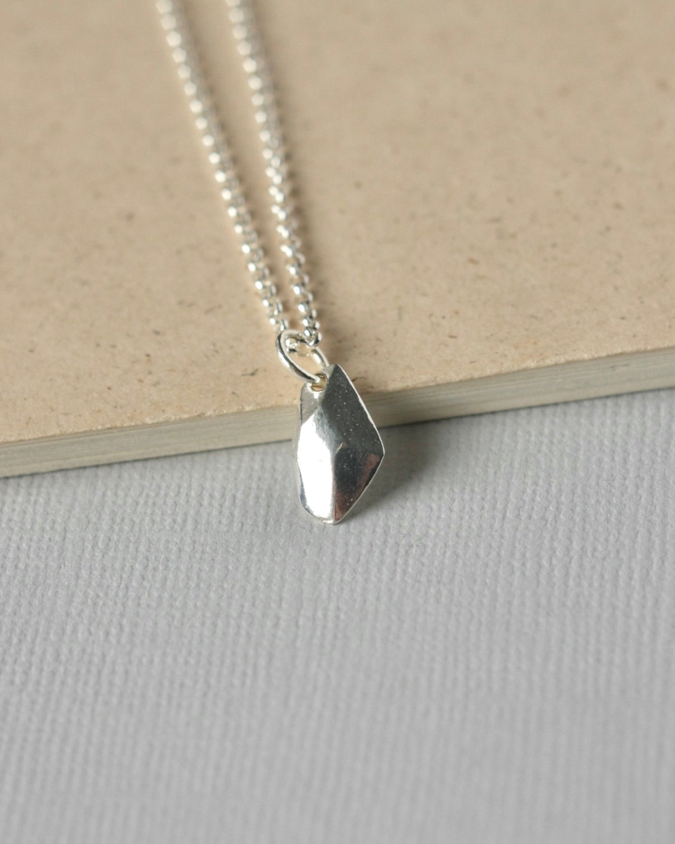 Silver Faceted Charm Necklace