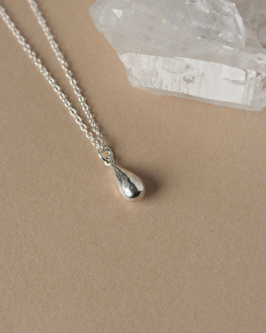 Solid Sterling Silver Teardrop Necklace