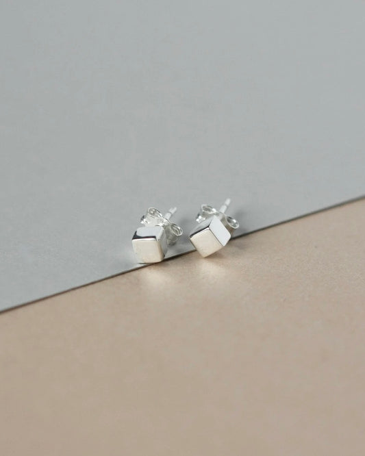 Small Sterling Silver Square Studs