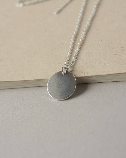 Big Sterling Silver Disc Necklace