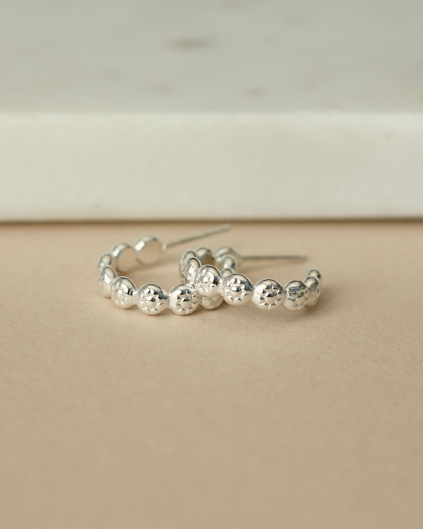 Sterling Silver Flower Hoop Earrings