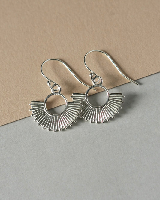 Sterling Silver Sunburst Earrings