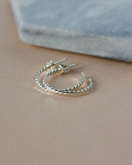 Thin Sterling Silver Hoops