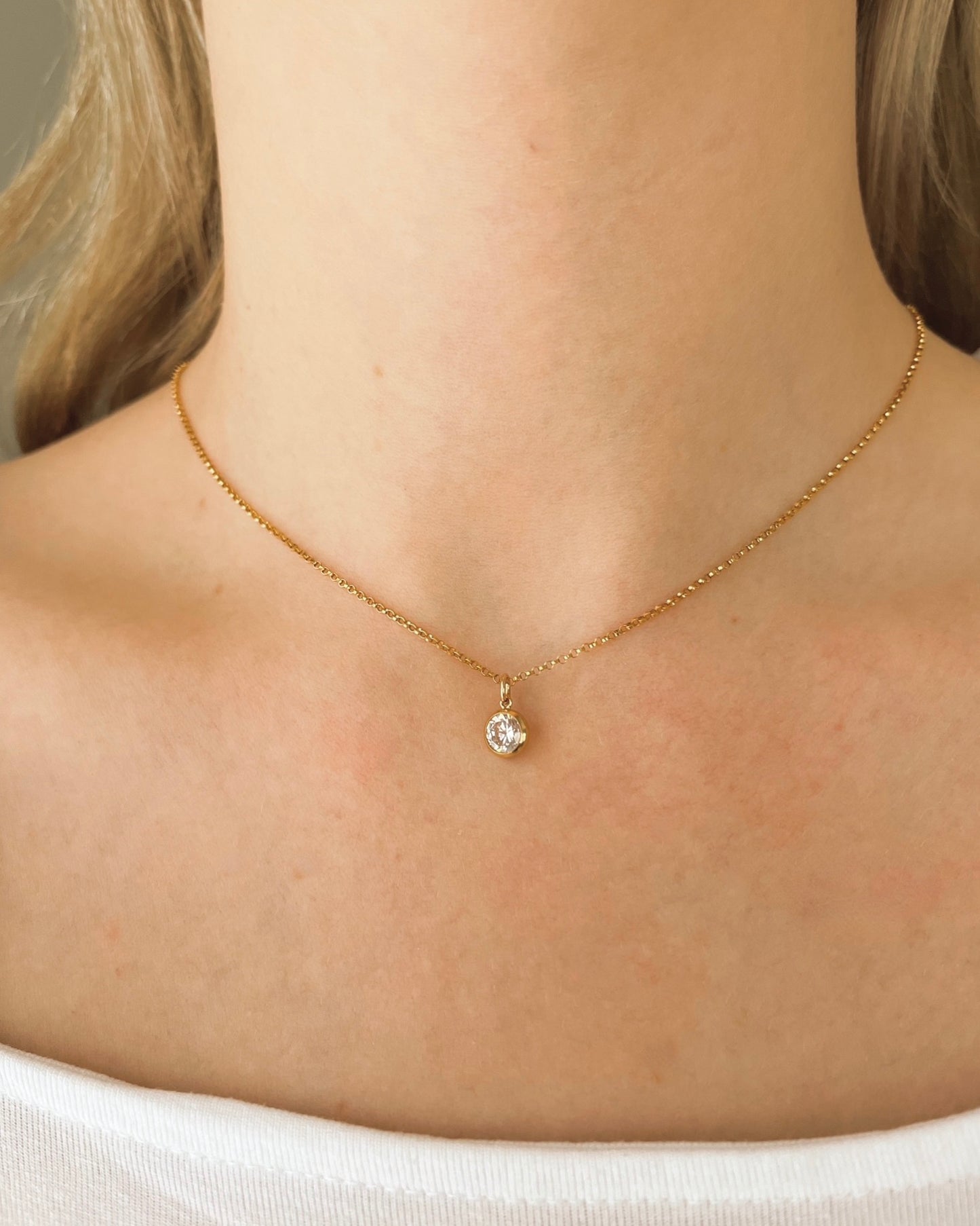 Dainty Clear Sparkly Charm Necklace