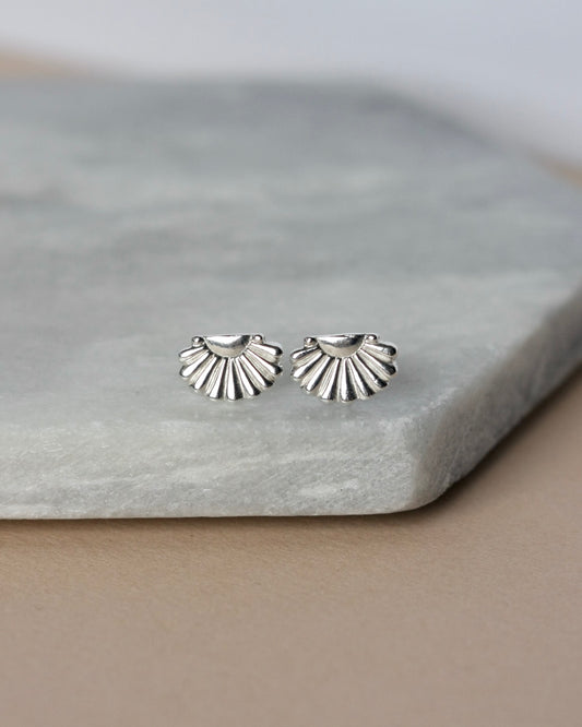 Sterling Silver Art Deco Stud Earrings