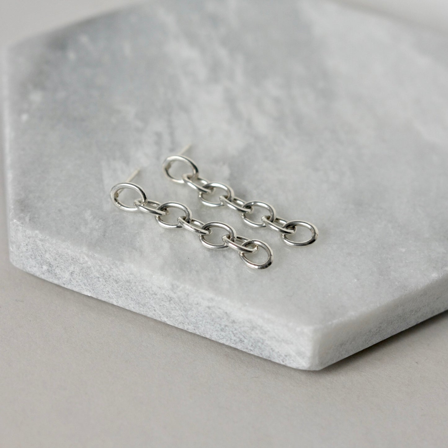 Chunky Sterling Silver Chain Earrings