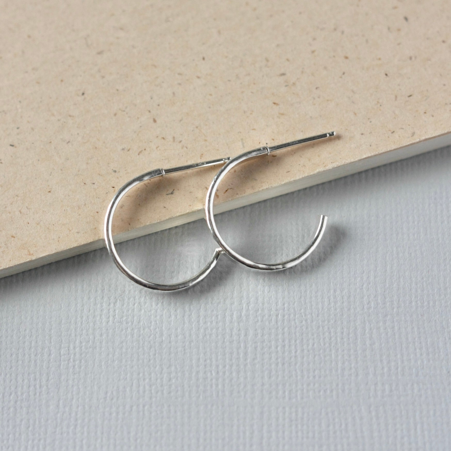 Hammered Sterling Silver Hoop Earrings