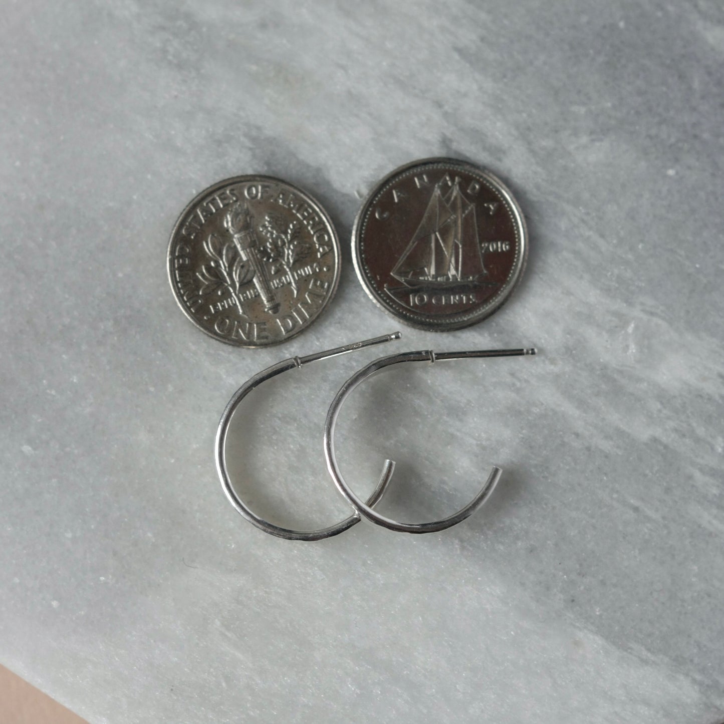 Hammered Sterling Silver Hoop Earrings