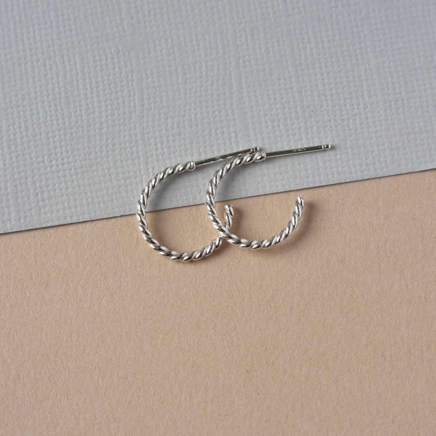 Small Everyday Twisted Sterling Silver Hoop Earrings