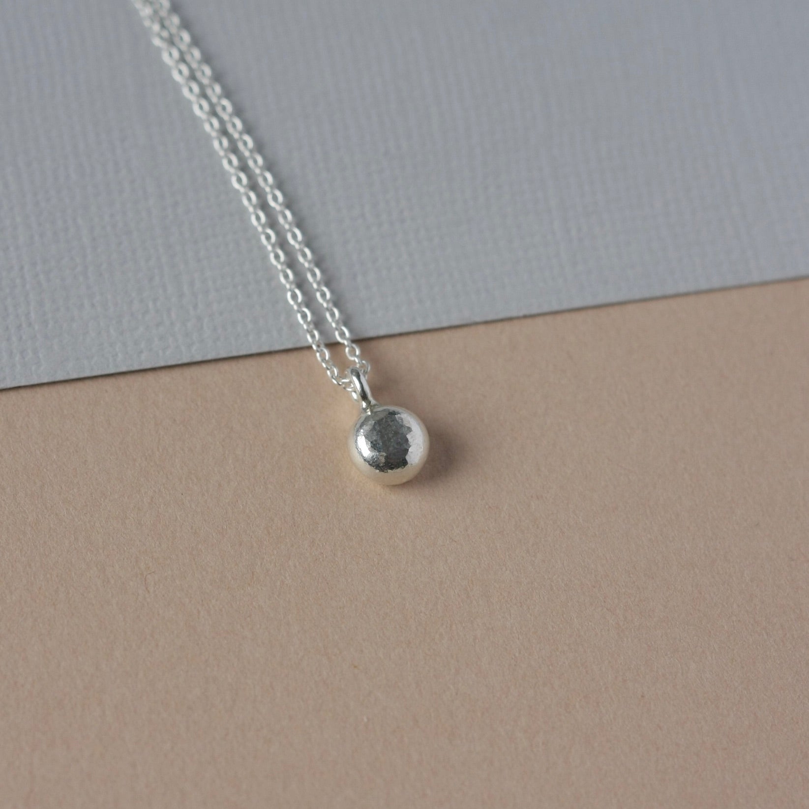 Minimalist Sterling Silver Pebble Necklace