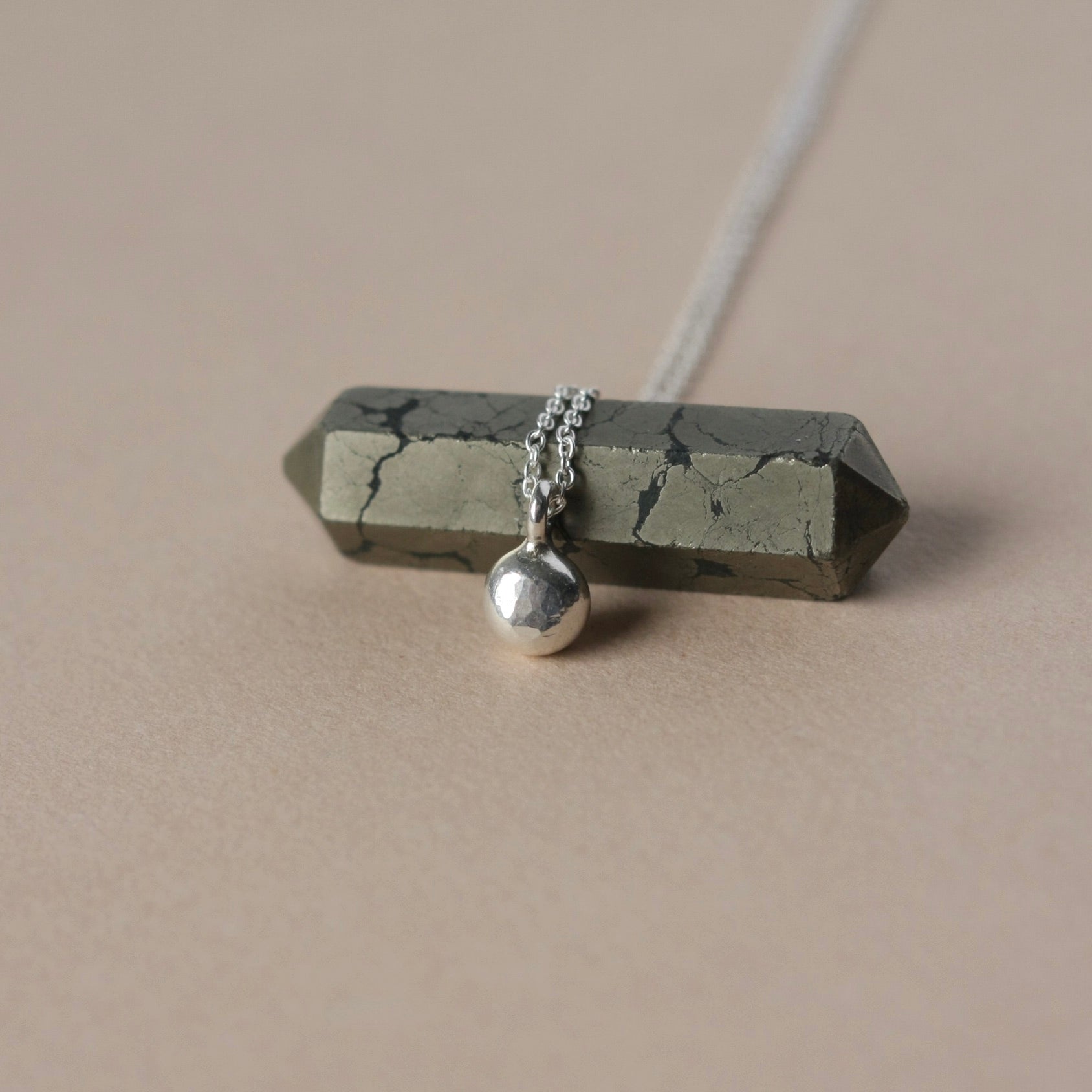 Minimalist Sterling Silver Pebble Necklace