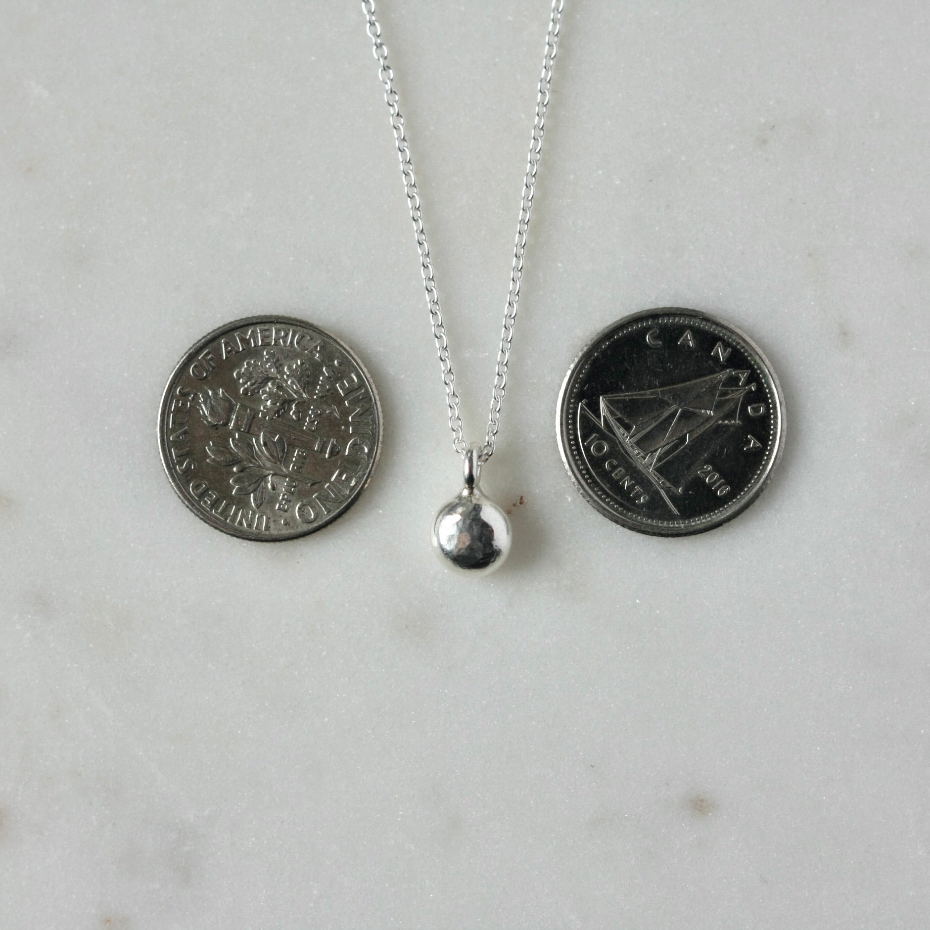 Minimalist Sterling Silver Pebble Necklace
