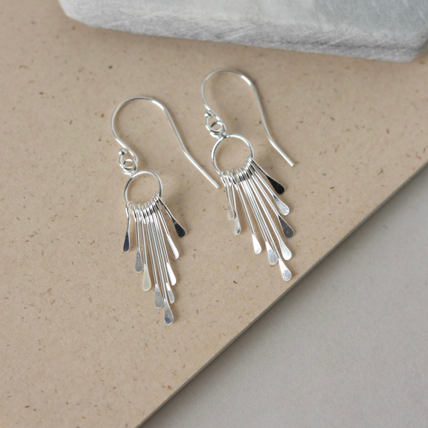 Small Sterling Silver Fringe Earrings