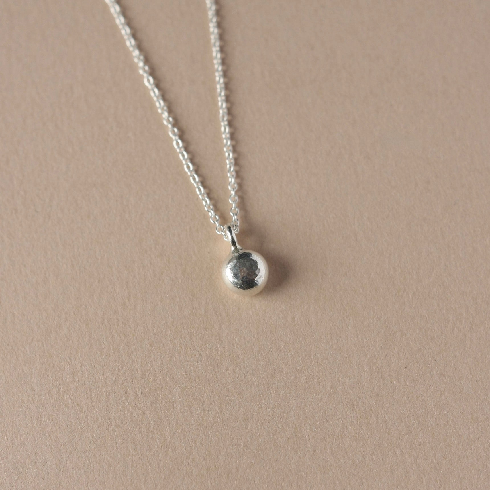Minimalist Sterling Silver Pebble Necklace