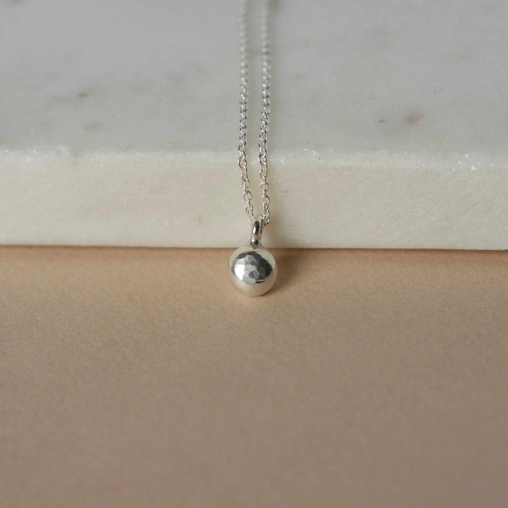 Minimalist Sterling Silver Pebble Necklace