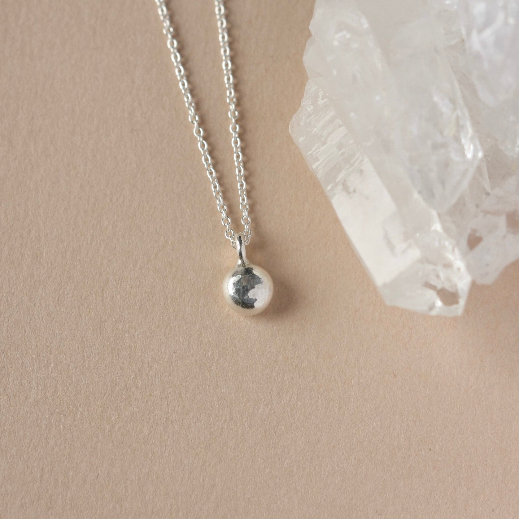 Minimalist Sterling Silver Pebble Necklace