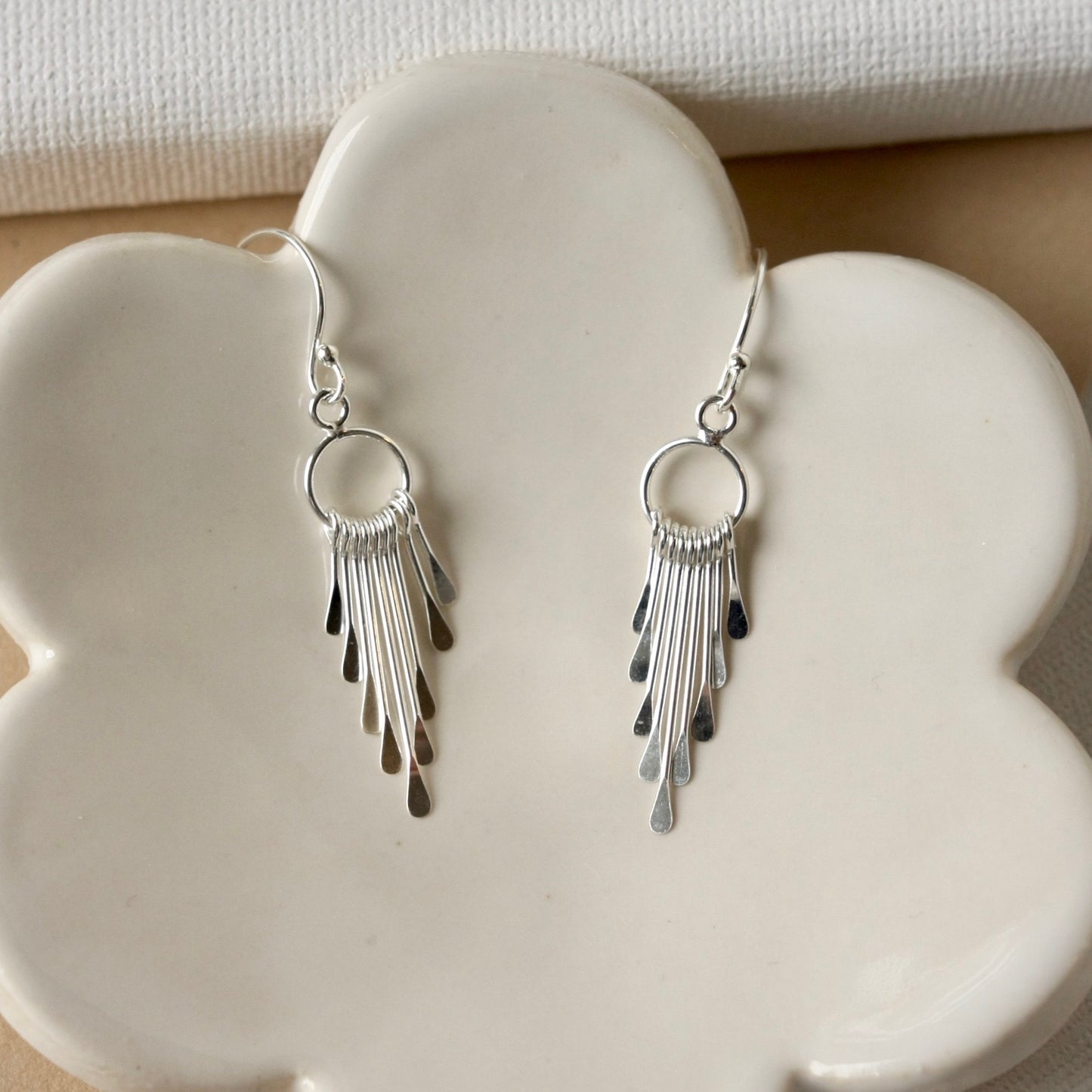 Small Sterling Silver Fringe Earrings