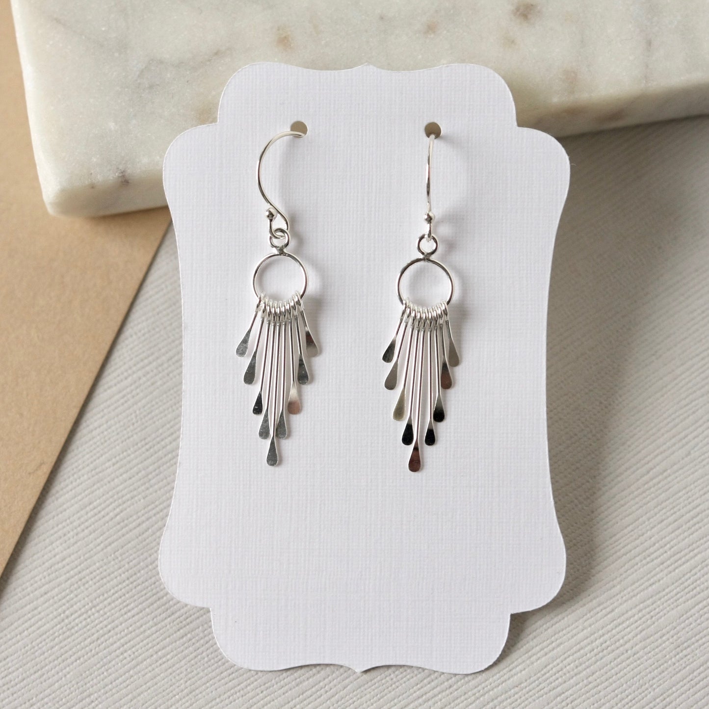 Small Sterling Silver Fringe Earrings