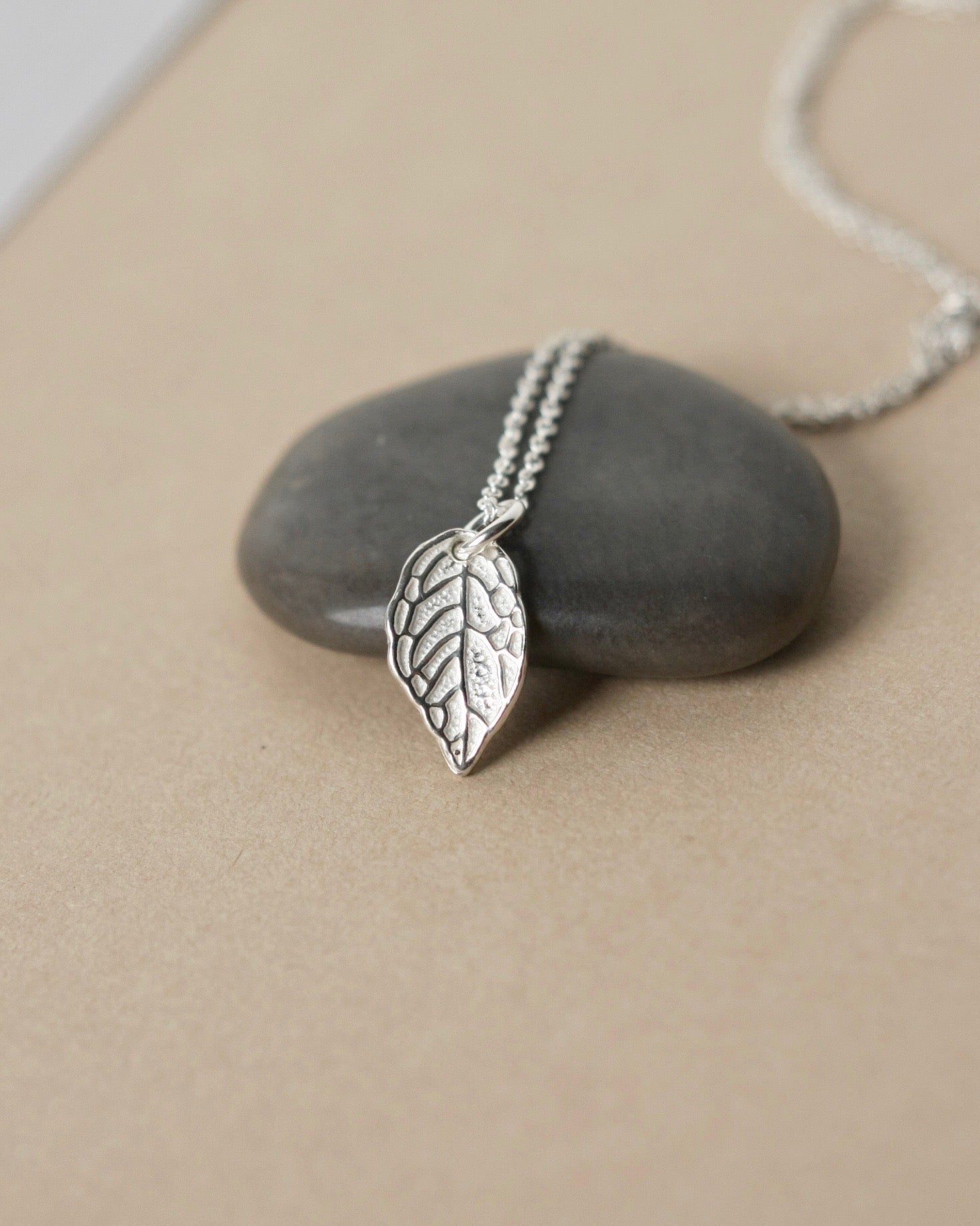 Small Sterling Silver Leaf Necklace