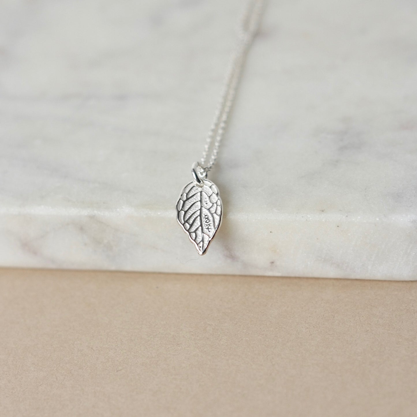 Small Sterling Silver Leaf Necklace