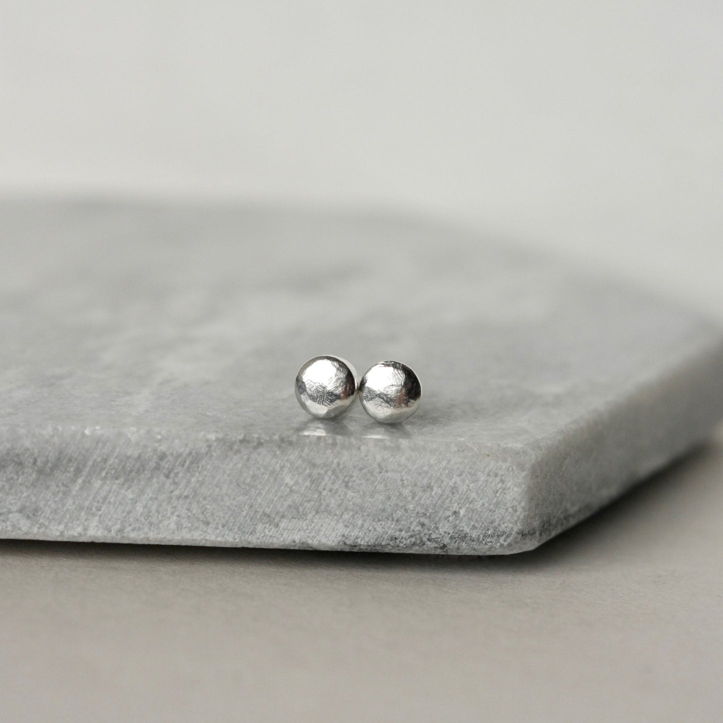 Sterling Silver Pebble Studs